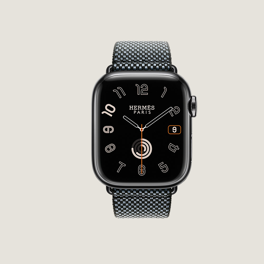 Series 9太空黑表盘& Apple Watch Hermès 41毫米单圈Toile H表带